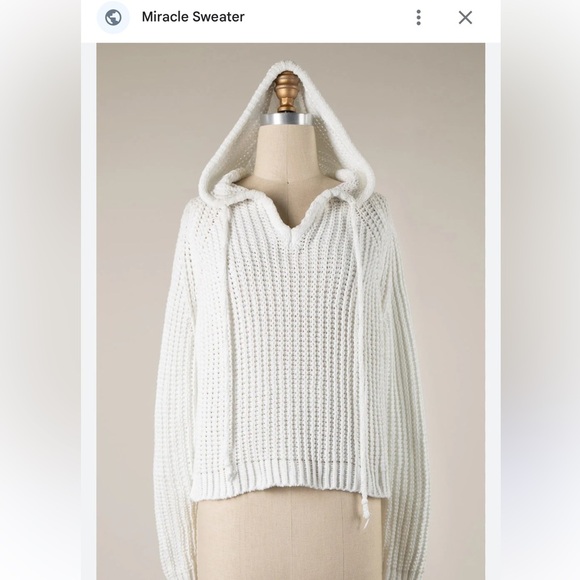 NWT Miracle Knit Hooded Pullover in White Size S/M - Picture 7 of 15